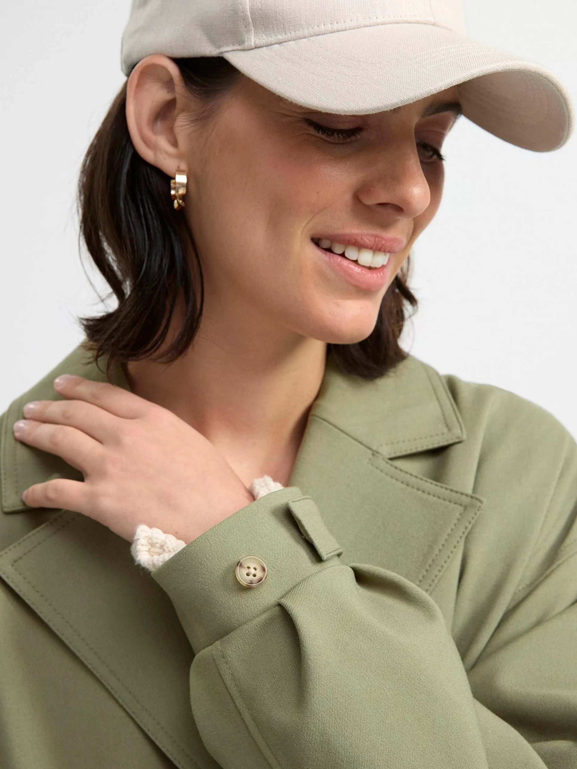 Ytterkläder>Lindex Trenchcoat Med Dubbelknappning Dark Khaki