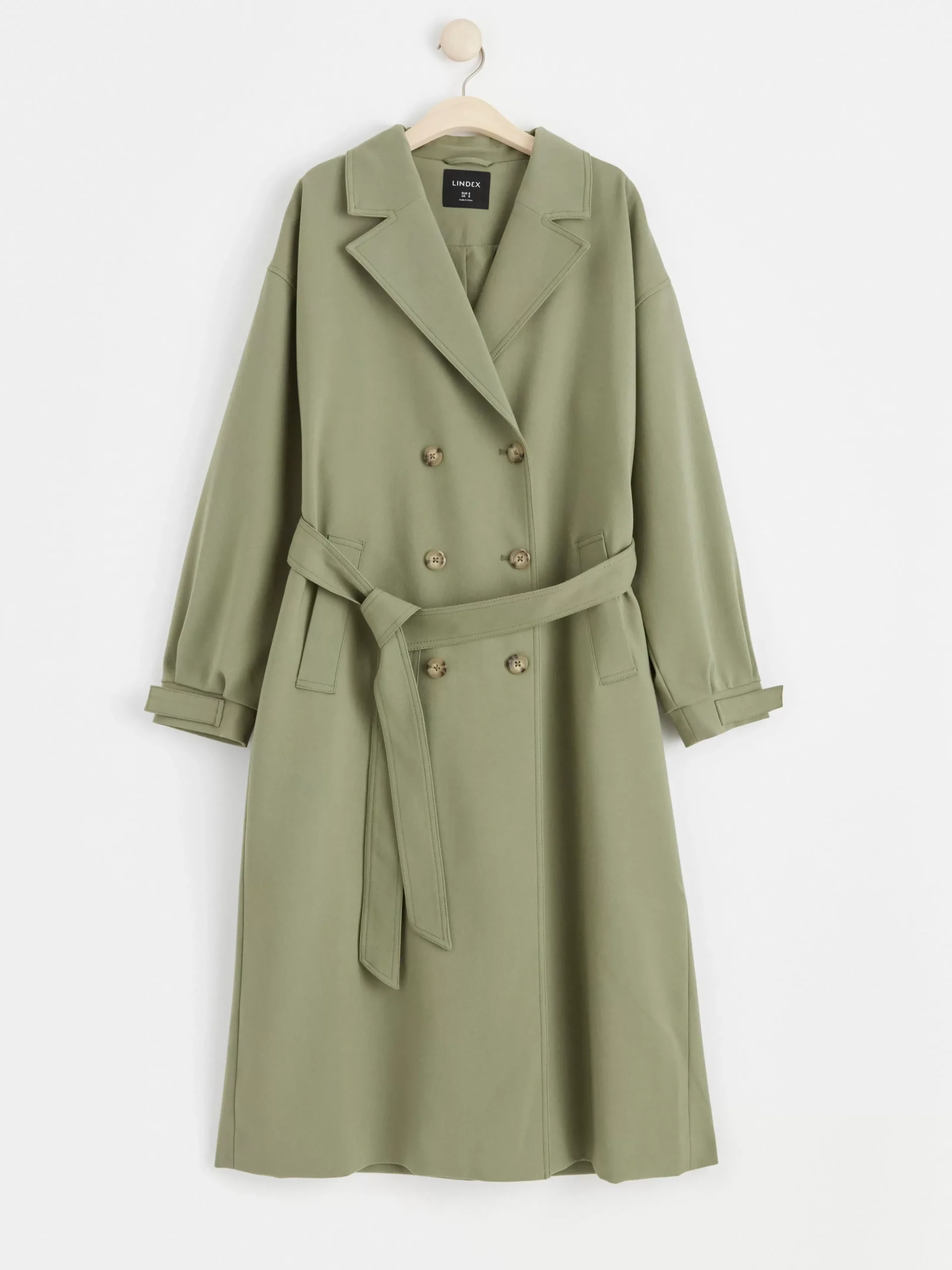Ytterkläder>Lindex Trenchcoat Med Dubbelknappning Dark Khaki