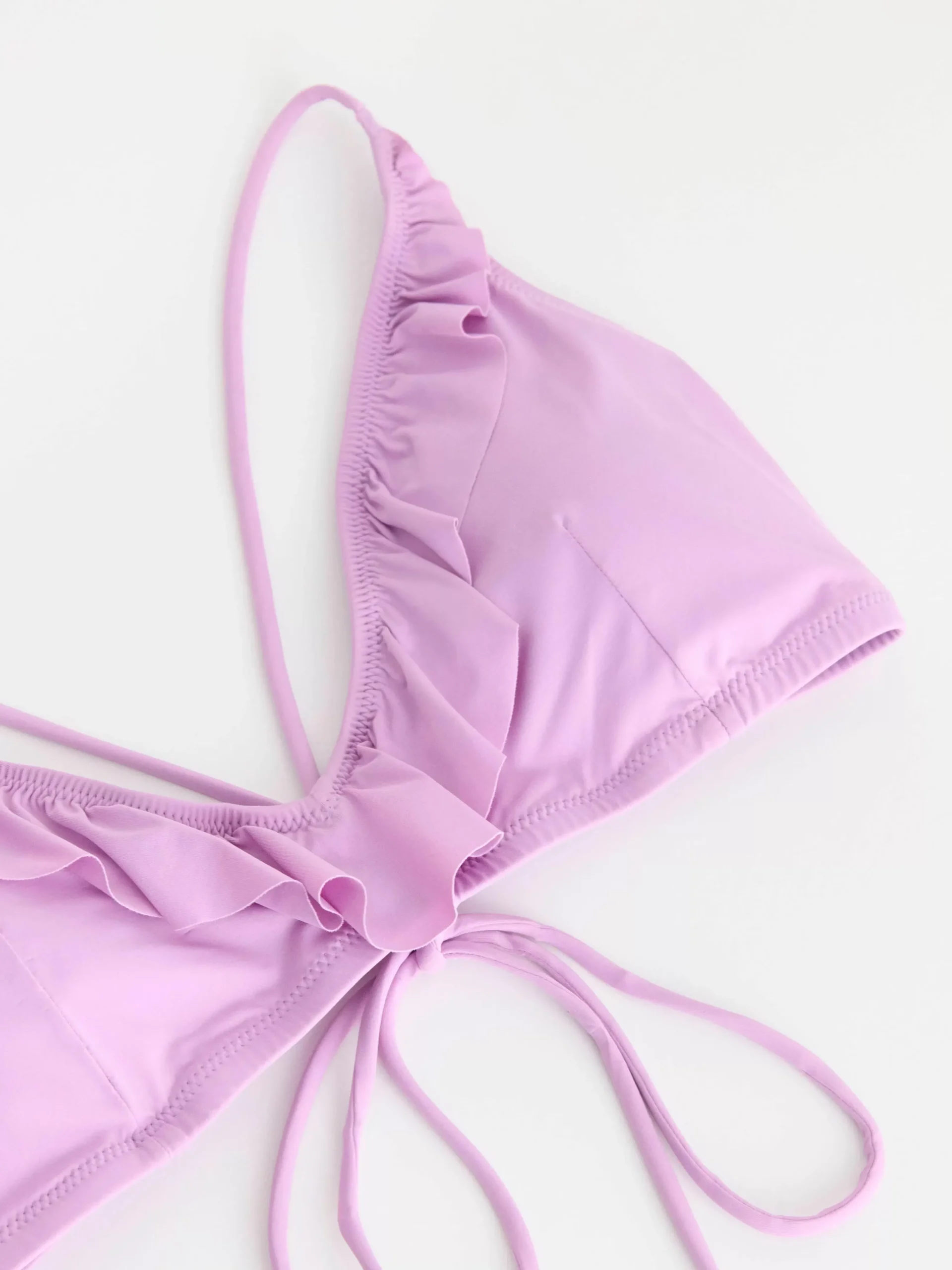 Badkläder>Lindex Triangel-Bikinioverdel Med Volang Light Lilac