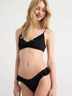 Badkläder>Lindex Triangel-Bikinioverdel Med Volang Black