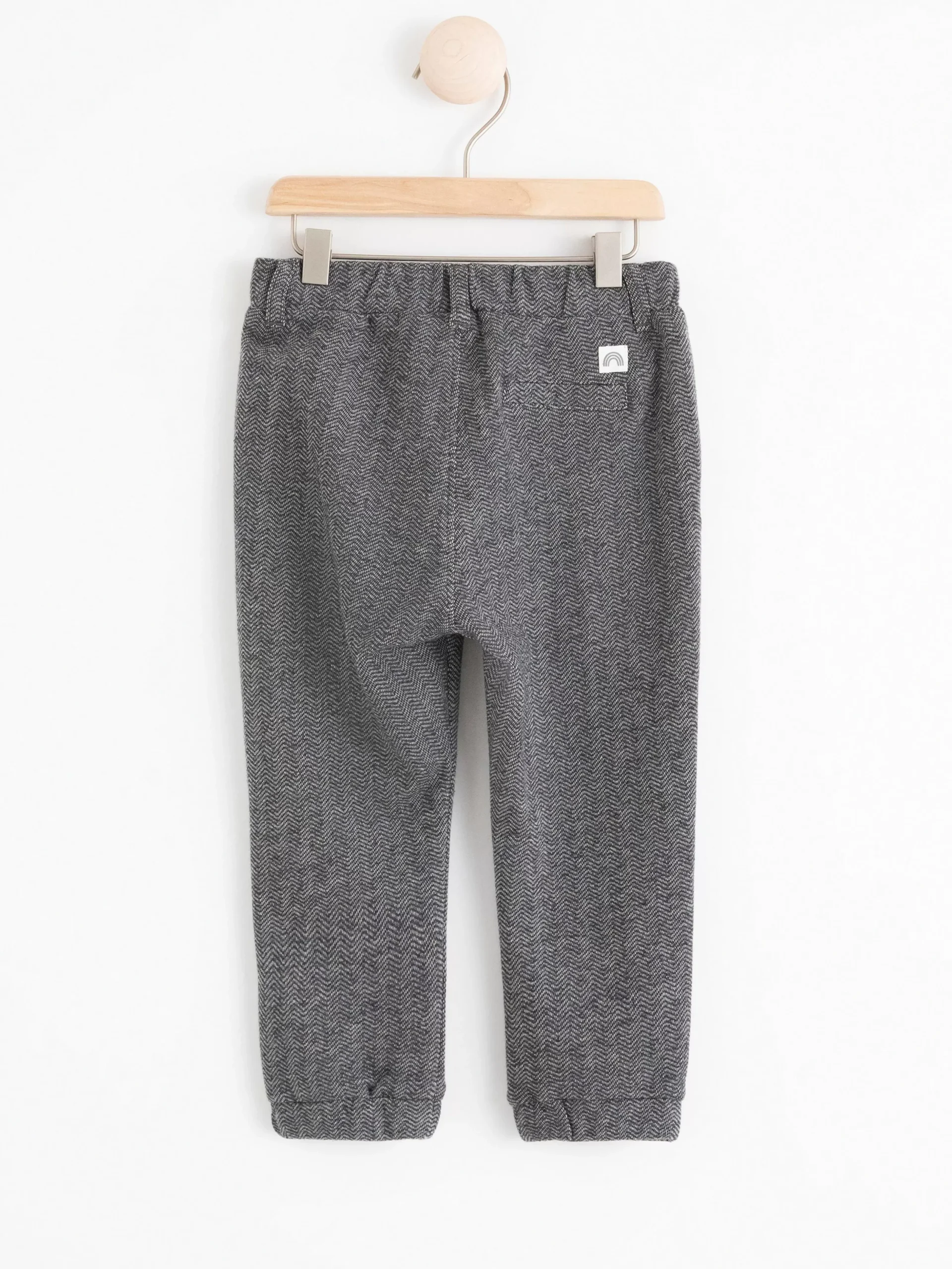 Byxor & Leggings>Lindex Trikabyxa Med Fiskbensmonster Dark Dusty Grey