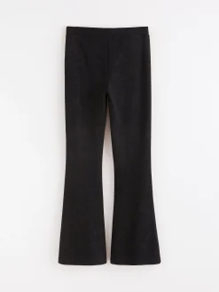 Byxor & Leggings>Lindex Trikabyxa Med Utsvangda Ben Och Hog Midja Black