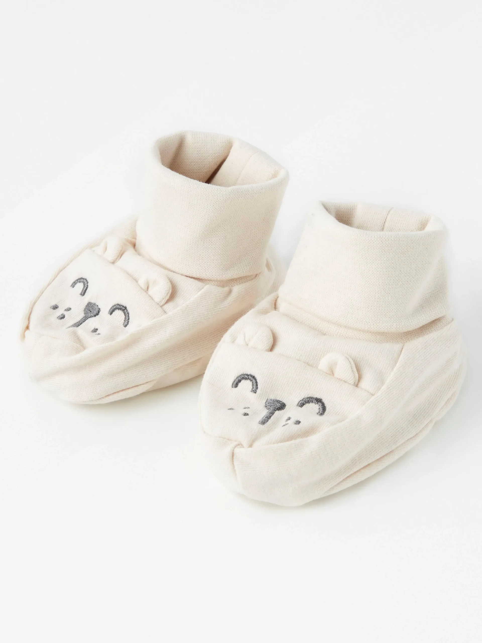 Nyfodd>Lindex Trikafooties For Baby Med Broderi Light Beige