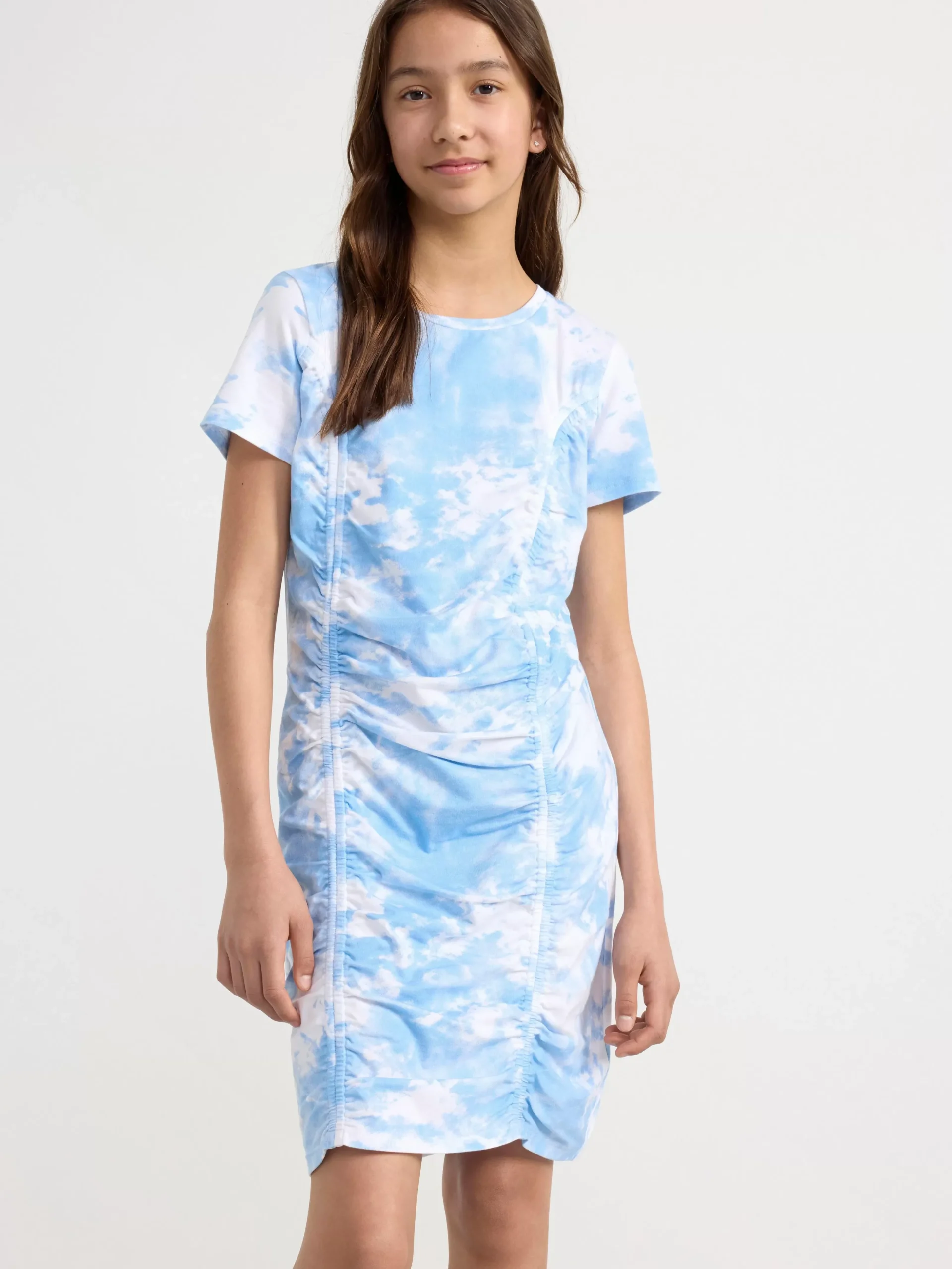 Klänningar>Lindex Trikaklanning Med Rynkade Sommar Light Dusty Blue
