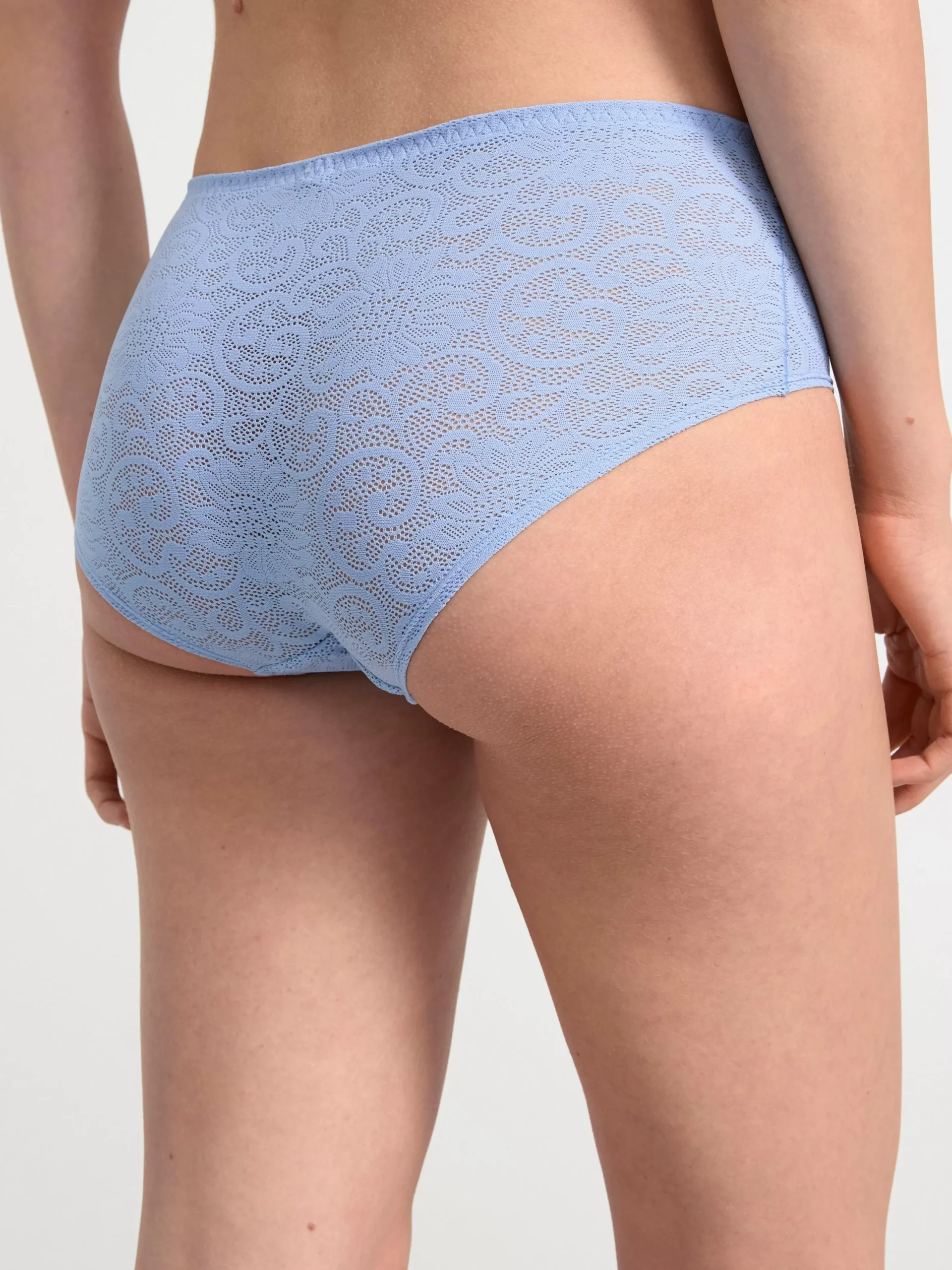 Trosor>Lindex Trosa Med Normalhog Midja Och Spets Light Dusty Blue