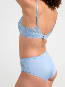 Trosor>Lindex Trosa Med Normalhog Midja Och Spets Light Blue