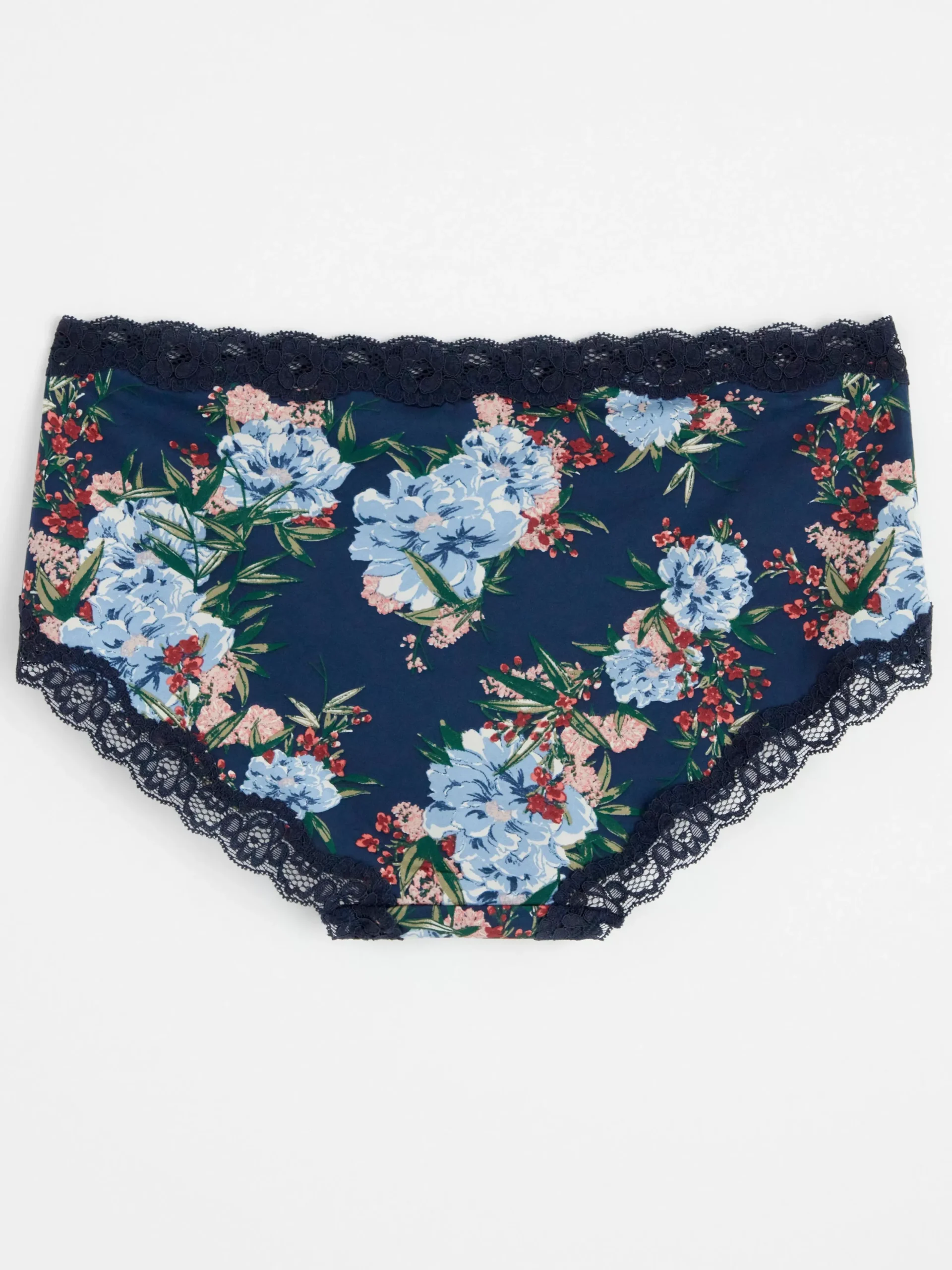 Trosor>Lindex Trosa Med Normalhog Midja Med Blommor Navy