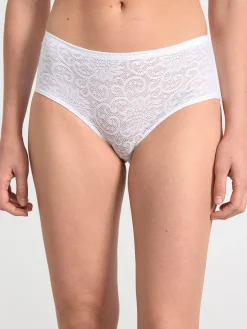 Trosor>Lindex Trosa Med Normalhog Midja Och Spets White