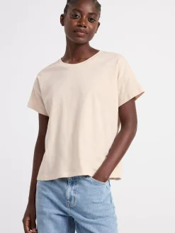 Toppar & T-Shirts>Lindex T-Shirt I Bomull Light Beige