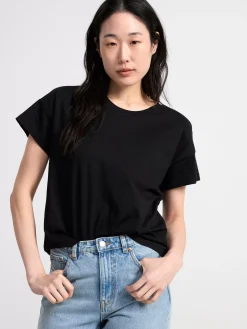Toppar & T-Shirts>Lindex T-Shirt I Bomull Black