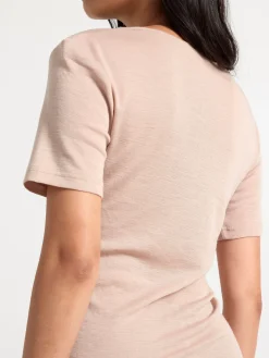 Toppar & T-Shirts>Lindex T-Shirt I Merinoull Dusty Beige