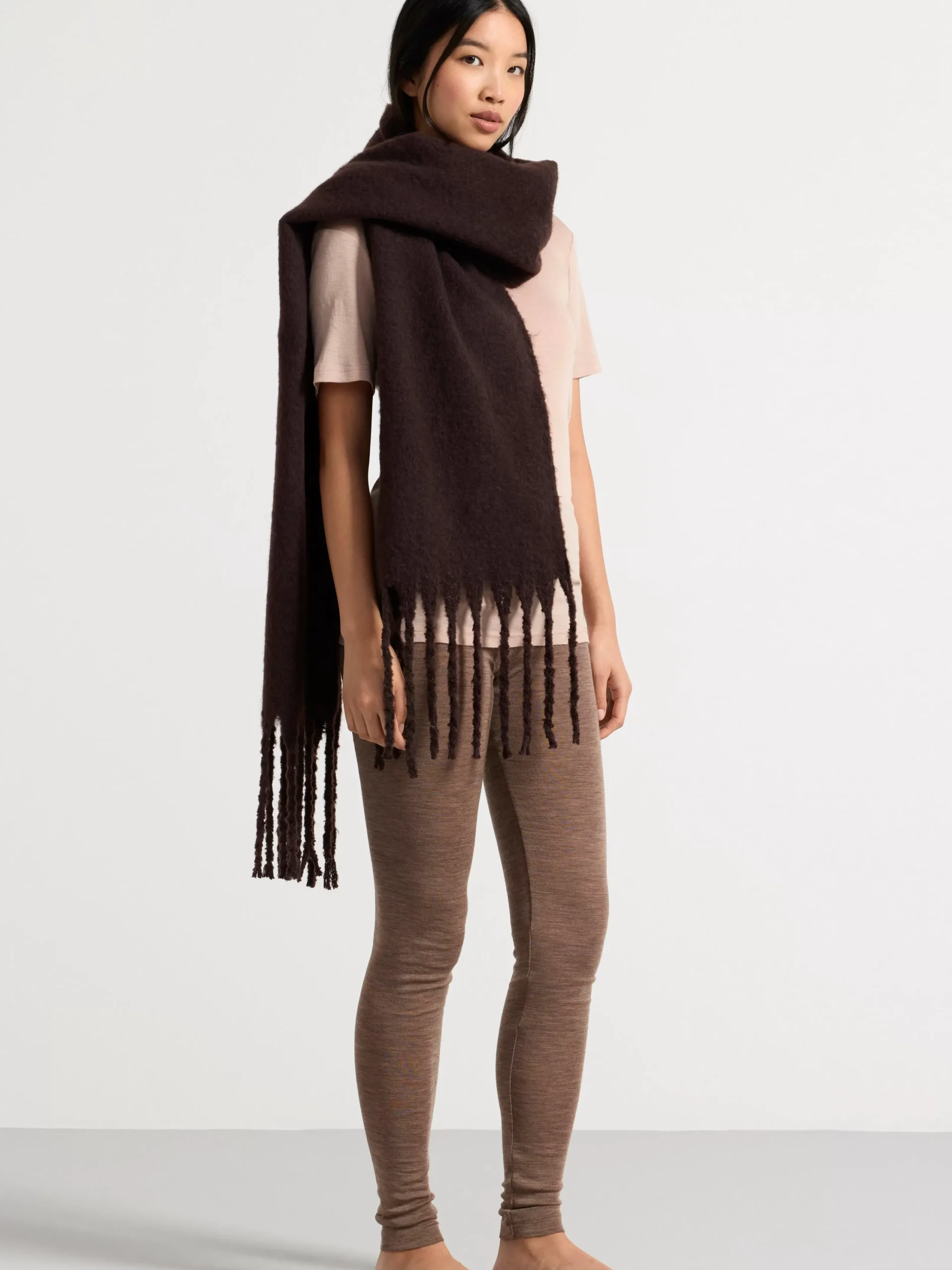 Toppar & T-Shirts>Lindex T-Shirt I Merinoull Dusty Beige