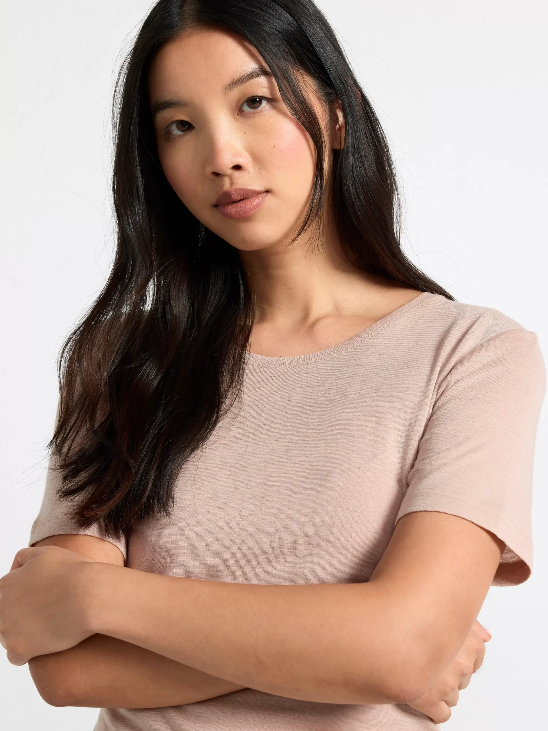 Toppar & T-Shirts>Lindex T-Shirt I Merinoull Dusty Beige
