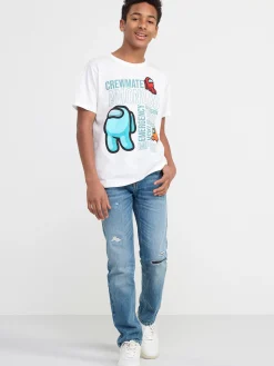 Toppar & T-Shirts>Lindex T-Shirt Med Among Us Off White