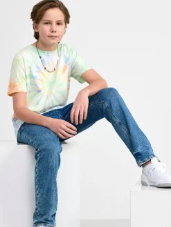 Toppar & T-Shirts>Lindex T-Shirt Med Batikmonster Orange