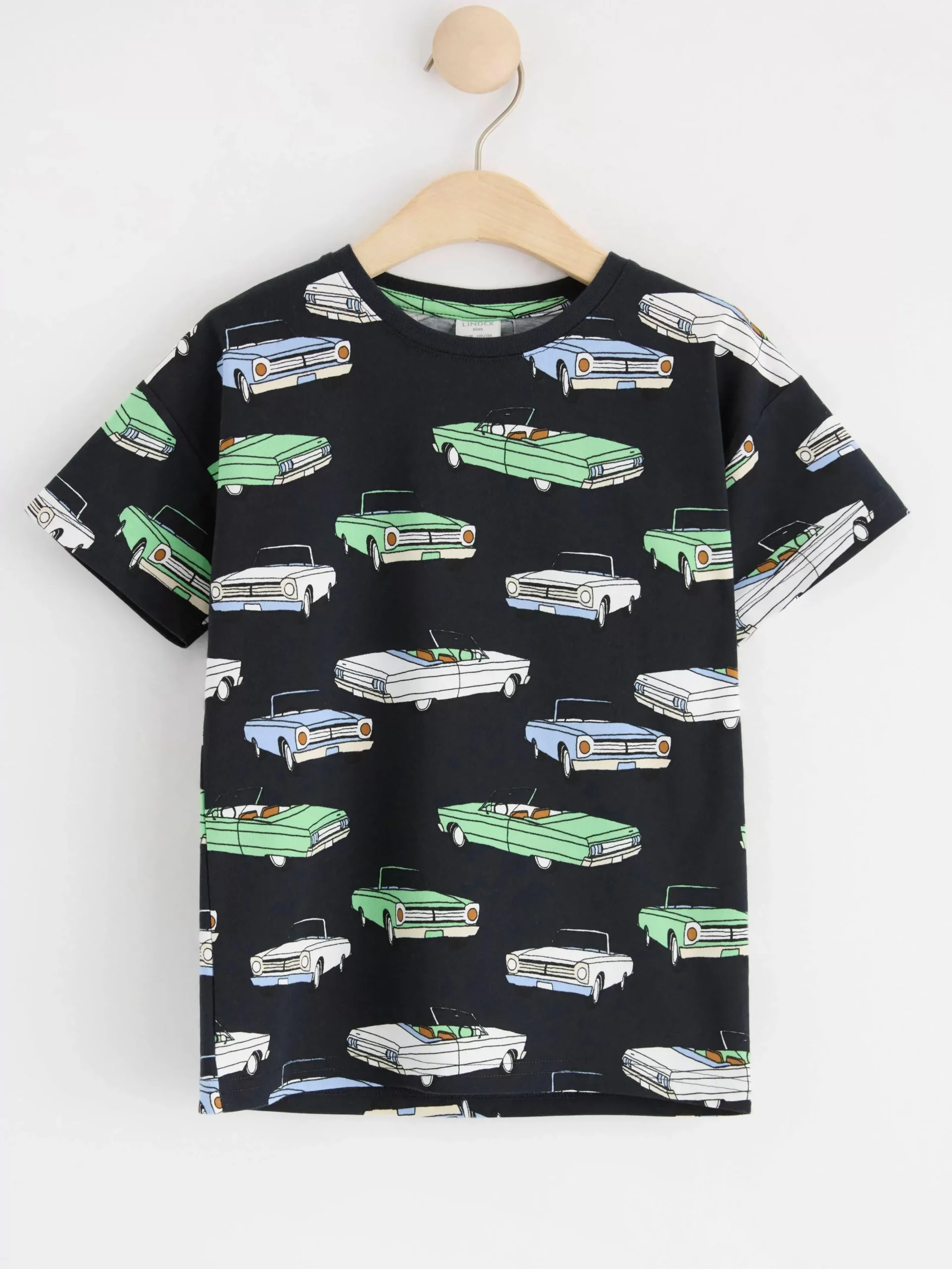 Toppar & T-Shirts>Lindex T-Shirt Med Bilar Dark Navy