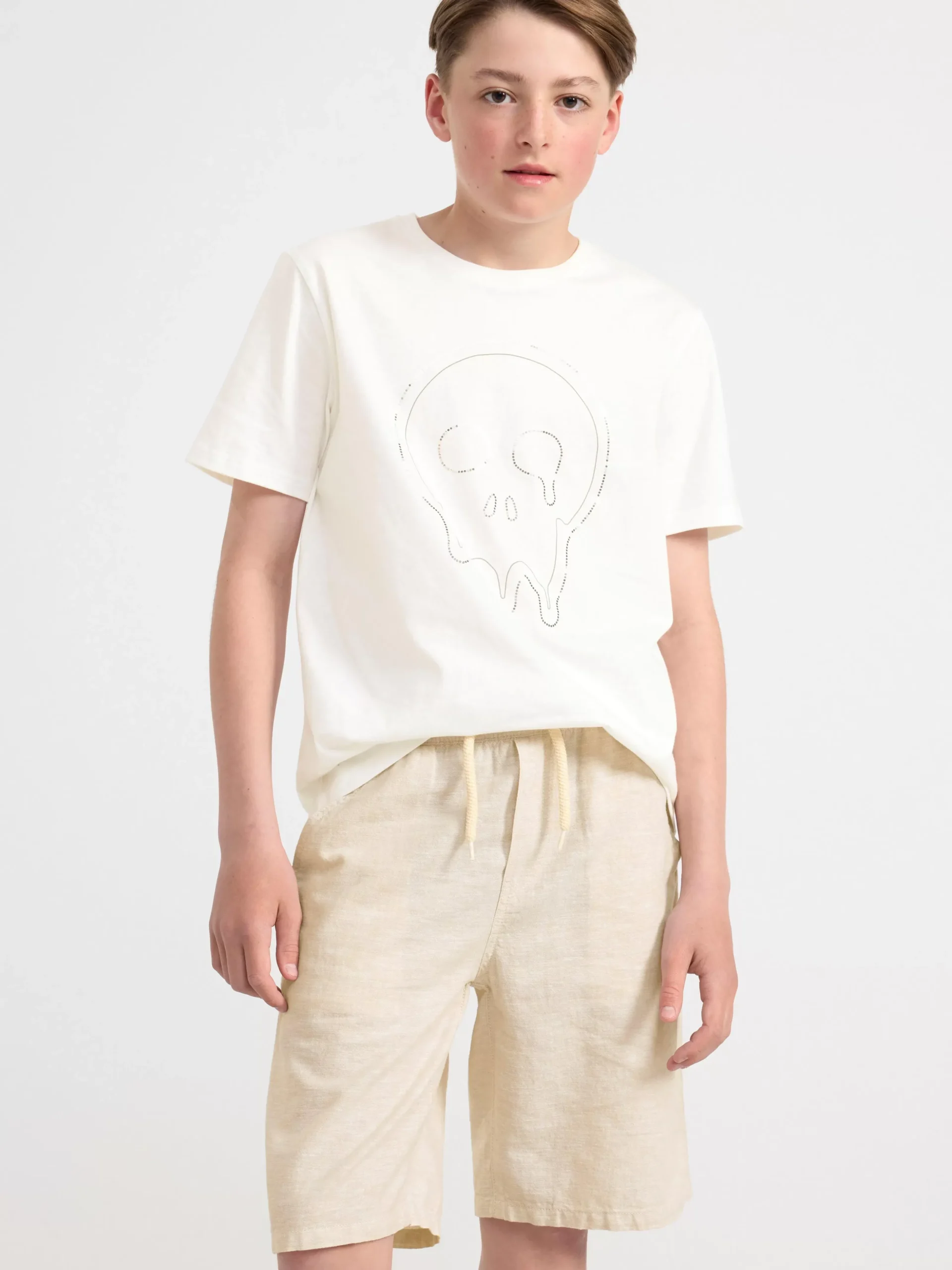 Toppar & T-Shirts>Lindex T-Shirt Med Dodskalle Off White