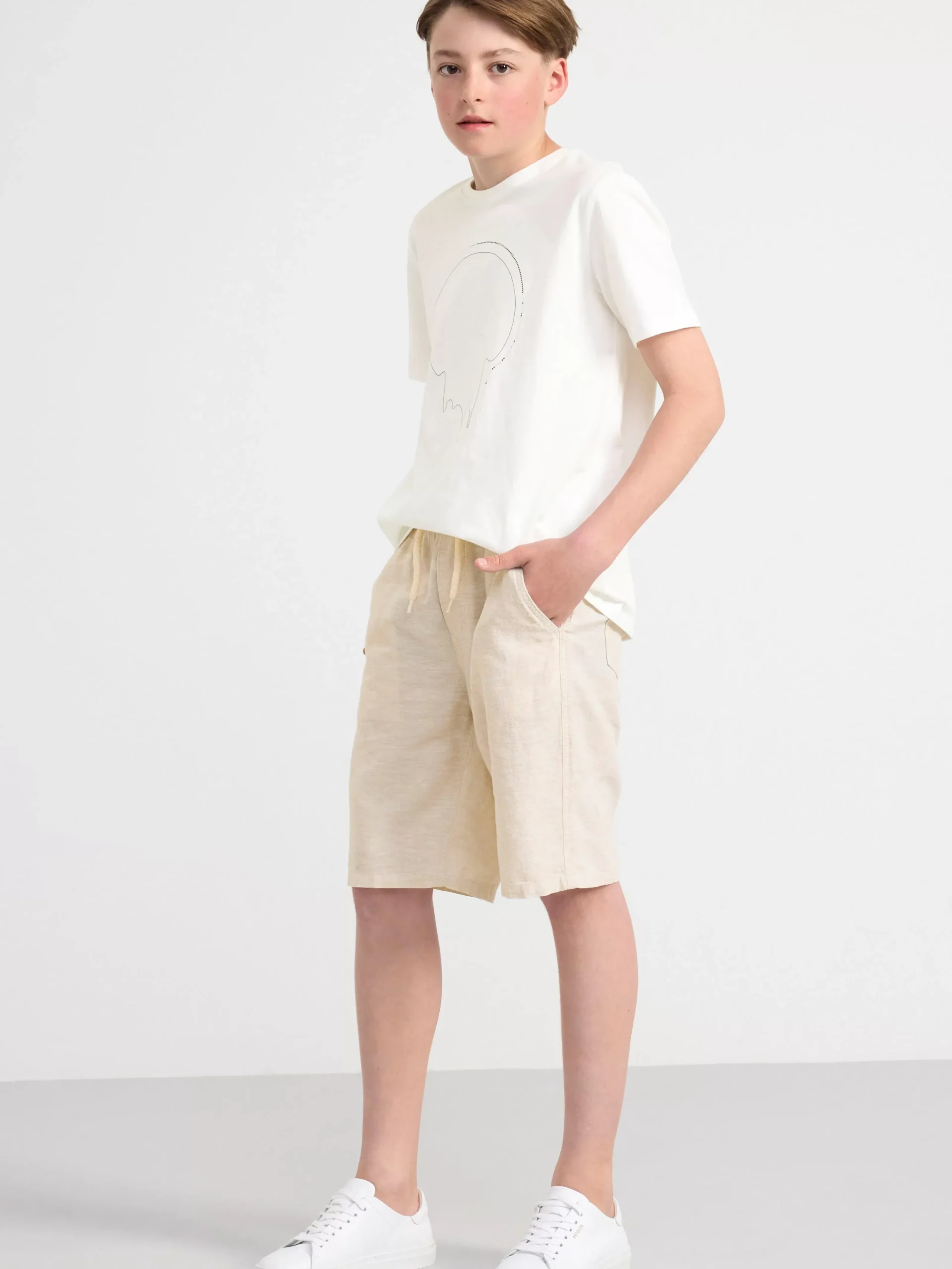Toppar & T-Shirts>Lindex T-Shirt Med Dodskalle Off White
