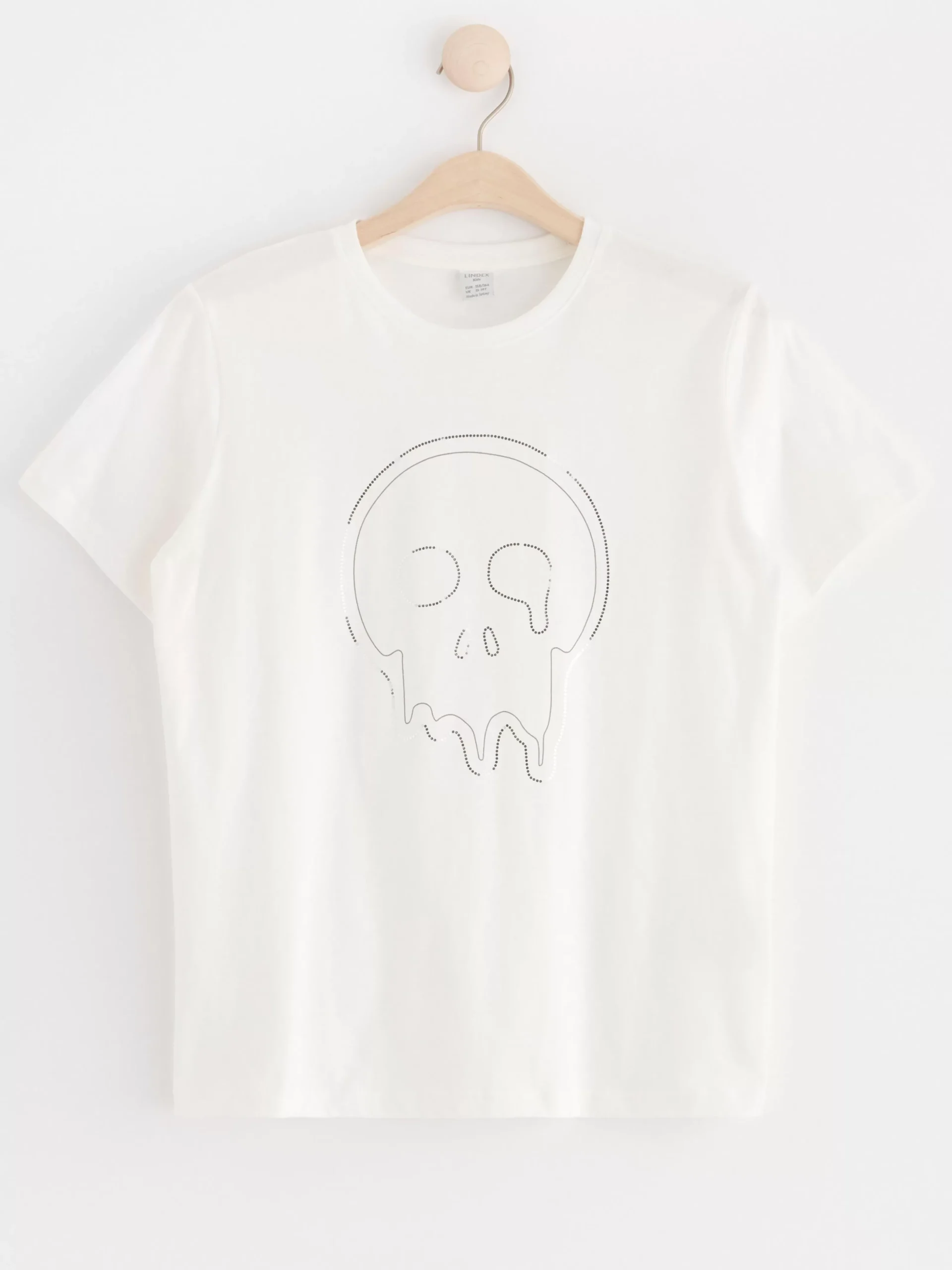 Toppar & T-Shirts>Lindex T-Shirt Med Dodskalle Off White