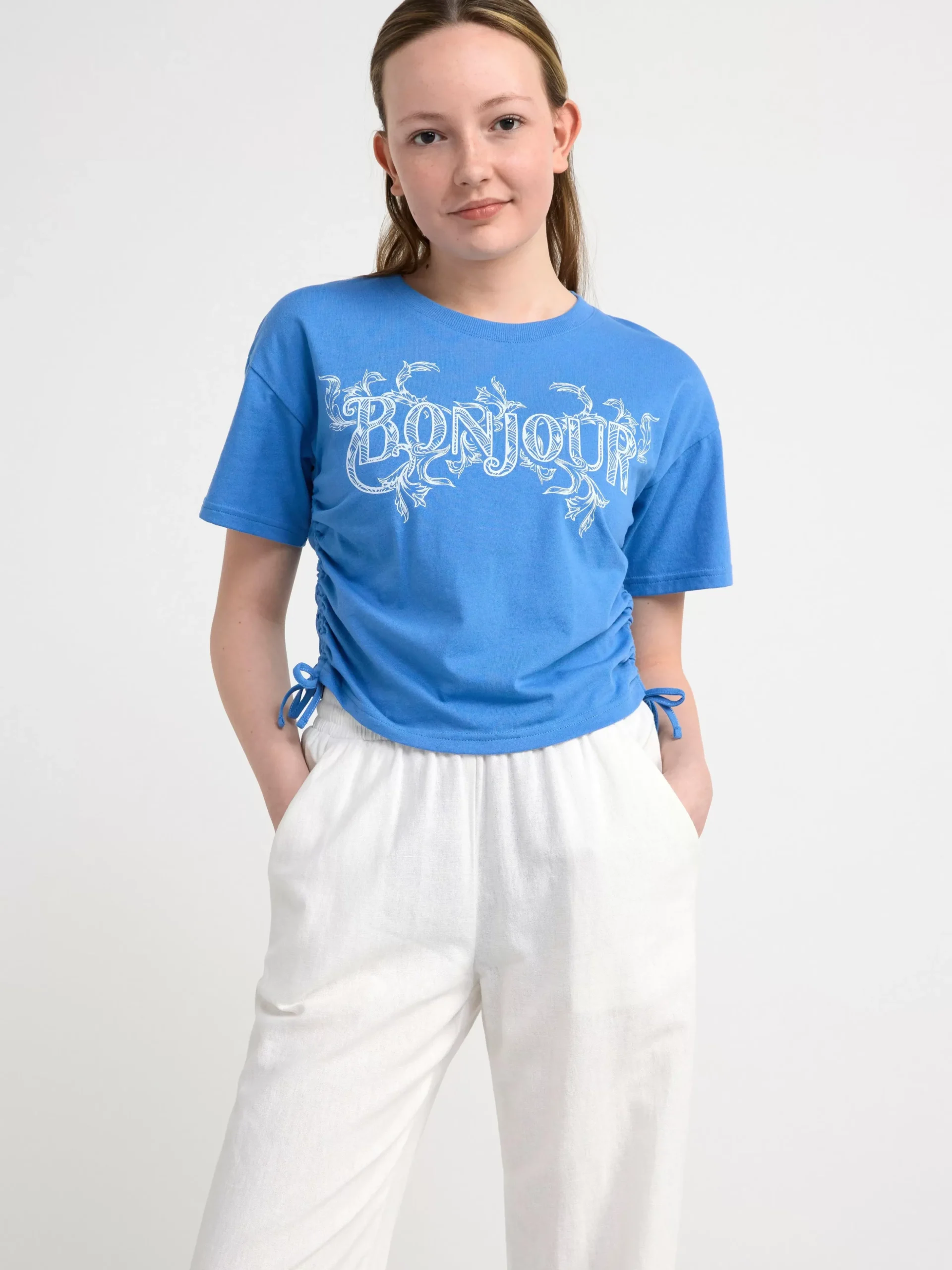 Toppar & T-Shirts>Lindex T-Shirt Med Dragsko Blue