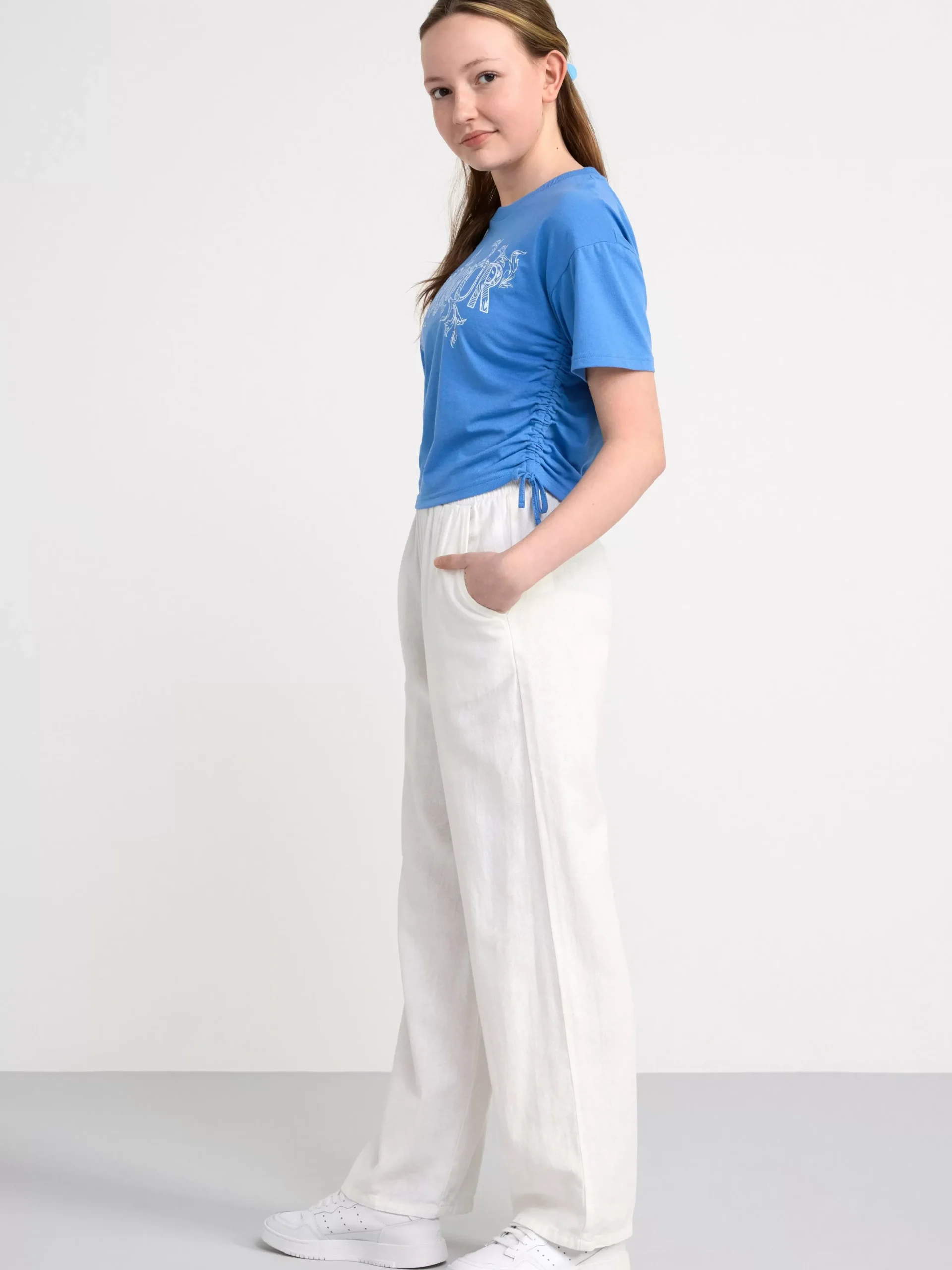 Toppar & T-Shirts>Lindex T-Shirt Med Dragsko Blue
