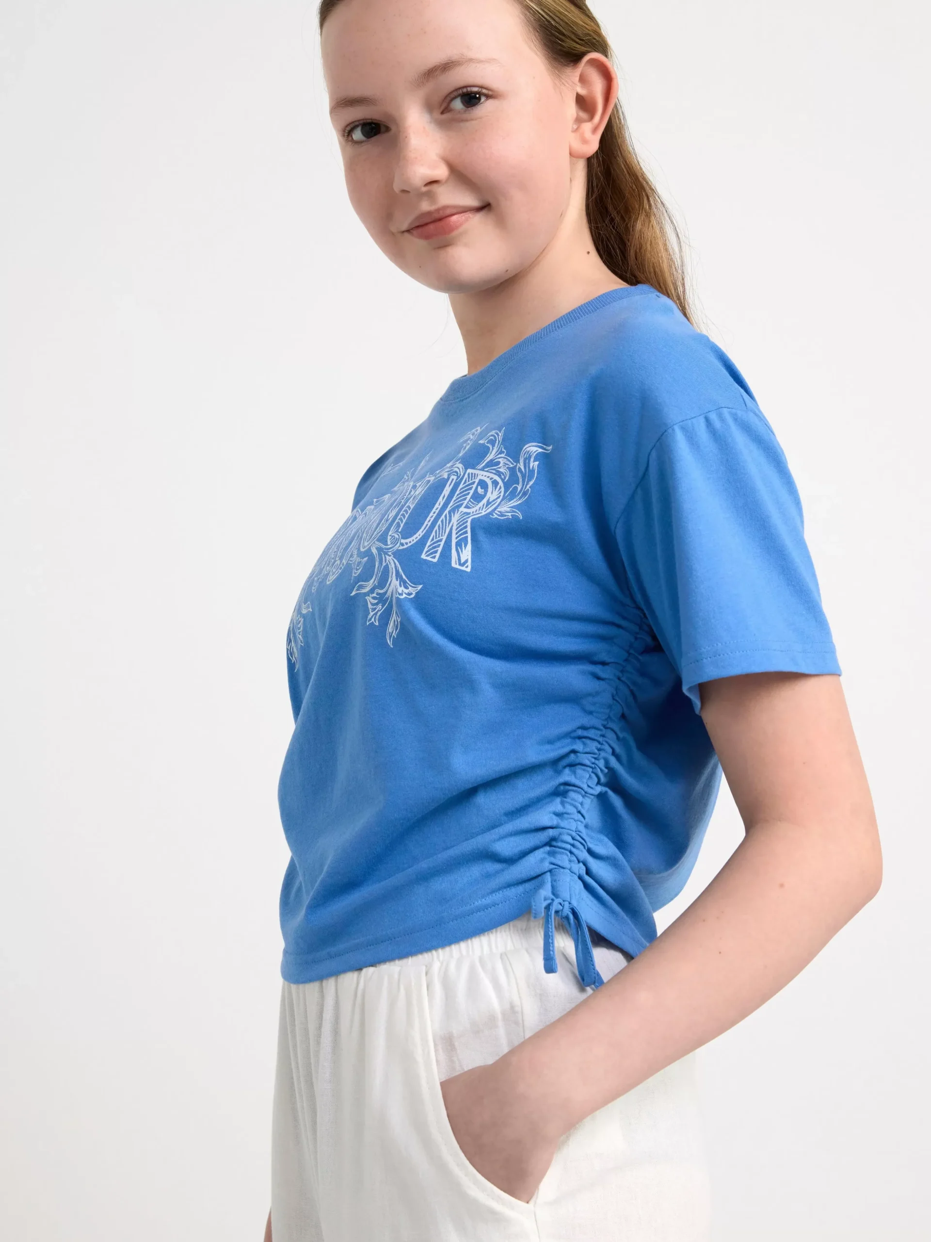 Toppar & T-Shirts>Lindex T-Shirt Med Dragsko Blue