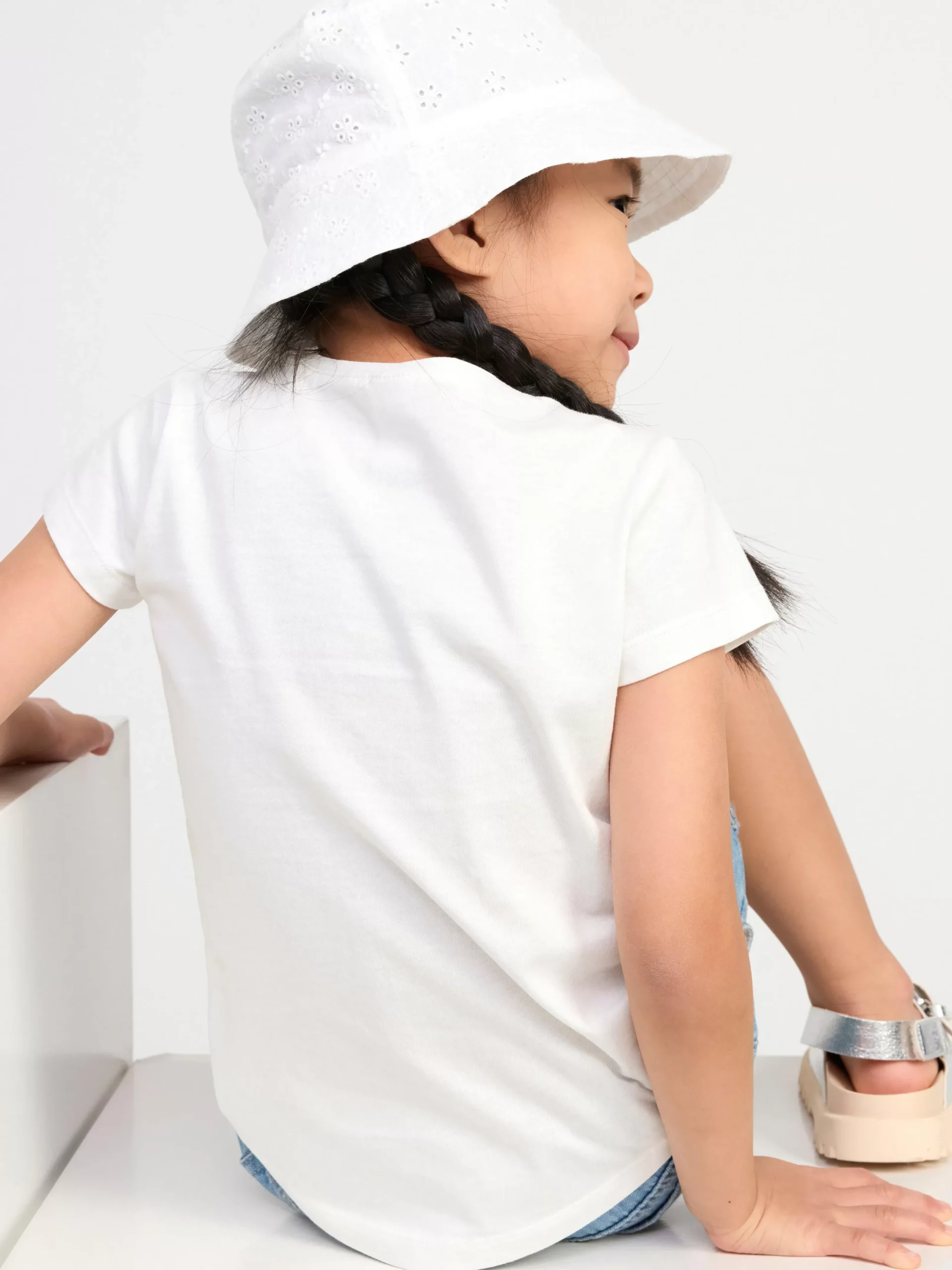 Toppar & T-Shirts>Lindex T-Shirt Med Fjarilar Light Dusty White