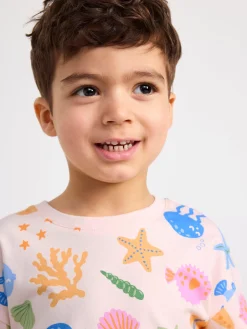 Toppar & T-Shirts>Lindex T-Shirt Med Havsdjur Light Pink