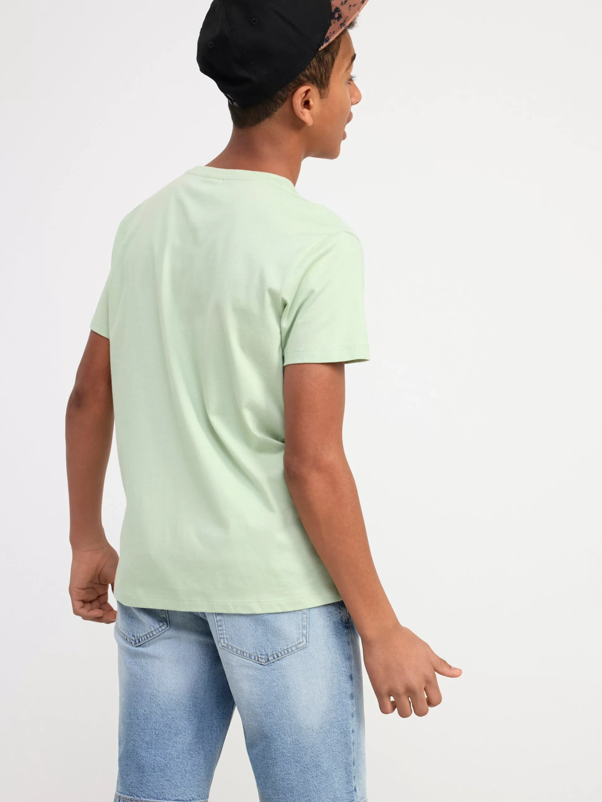 Toppar & T-Shirts>Lindex T-Shirt Med Minecraft Light Dusty Green