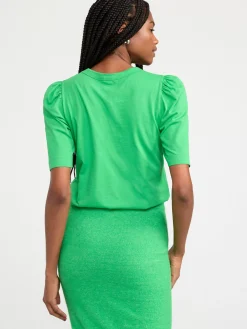 Toppar & T-Shirts>Lindex T-Shirt Med Puffarm I Bomull Green
