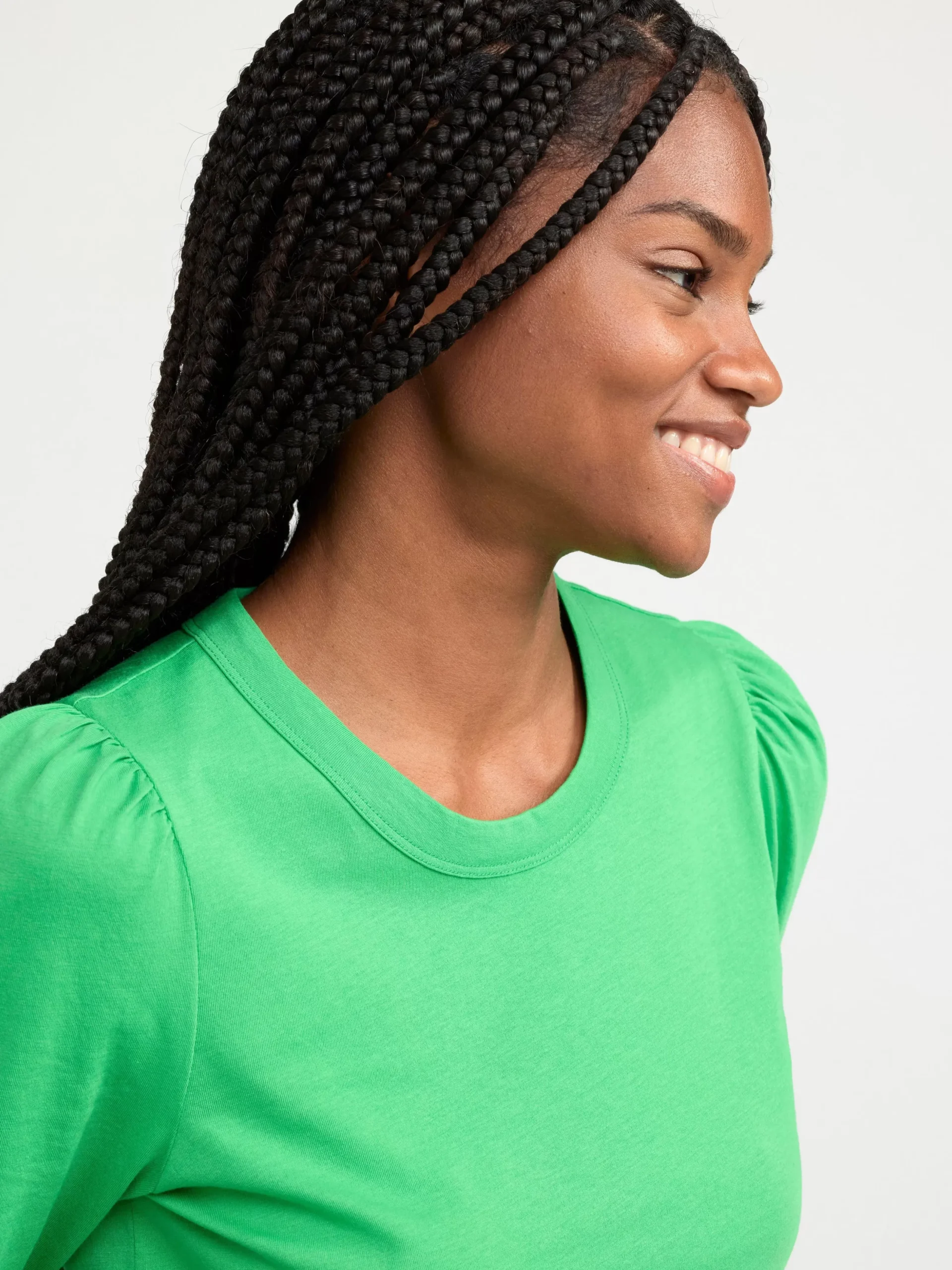 Toppar & T-Shirts>Lindex T-Shirt Med Puffarm I Bomull Green
