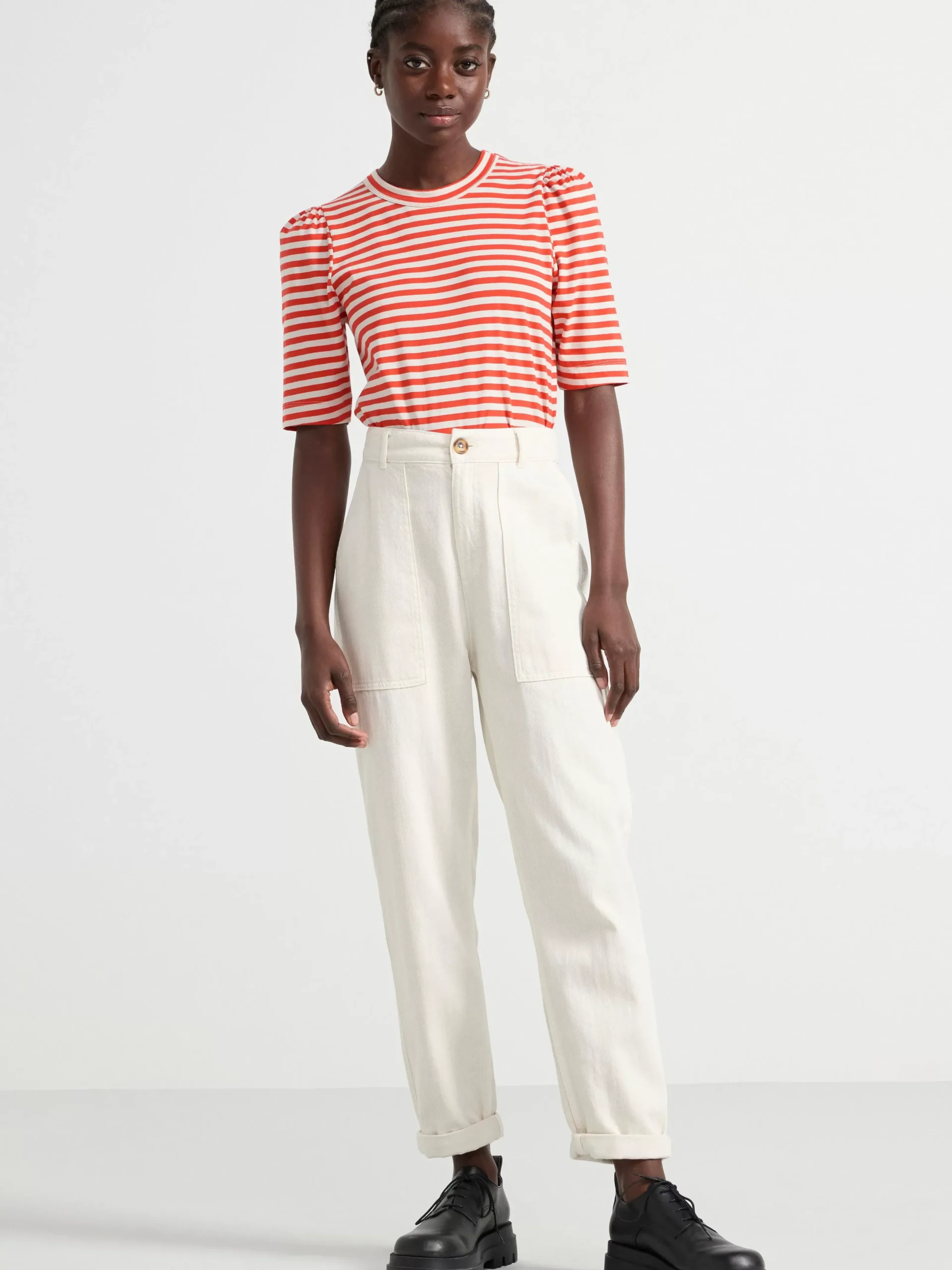 Toppar & T-Shirts>Lindex T-Shirt Med Puffarm I Bomull Strong Red