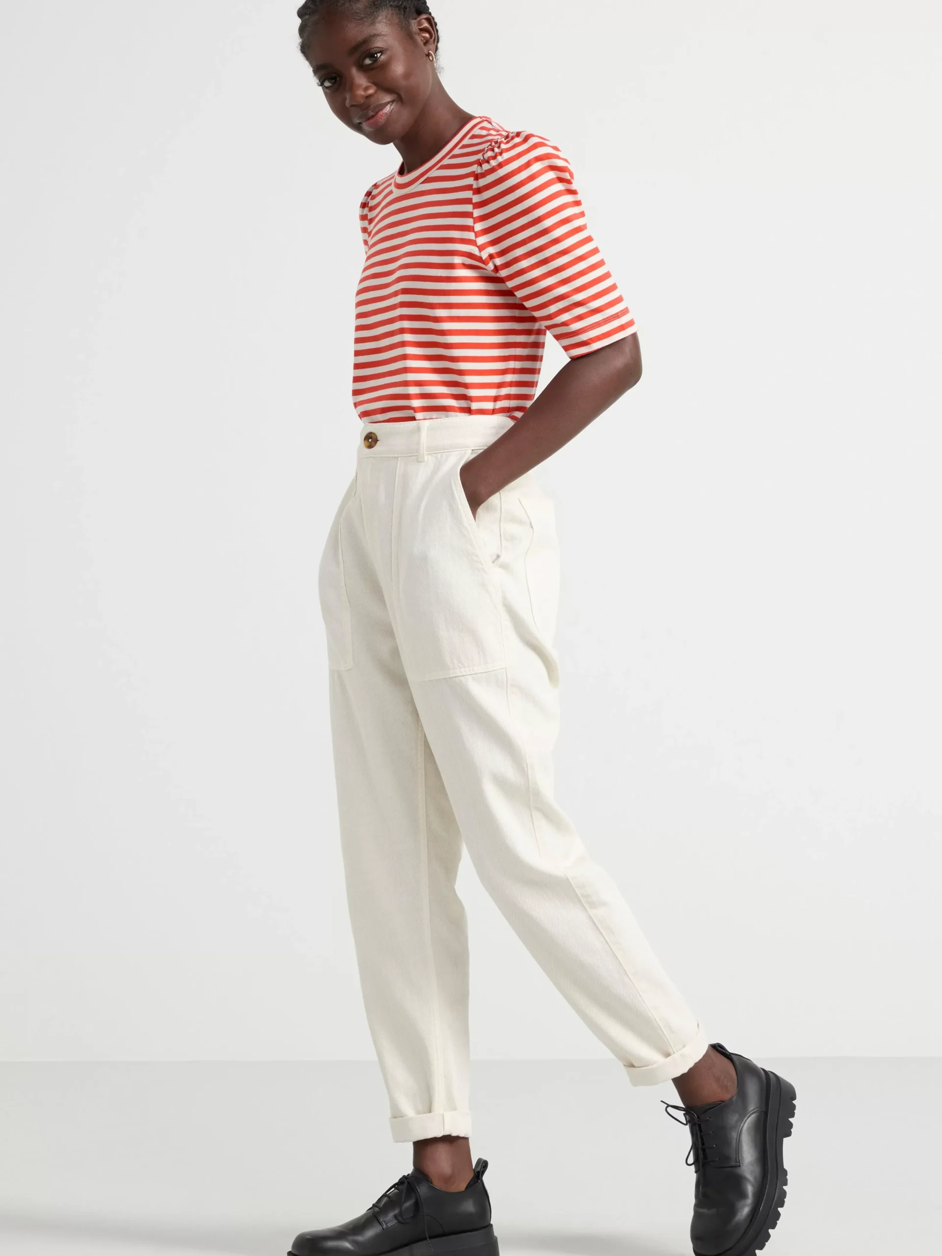 Toppar & T-Shirts>Lindex T-Shirt Med Puffarm I Bomull Strong Red