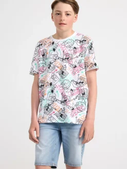 Toppar & T-Shirts>Lindex T-Shirt Med Svampbob Fyrkant White