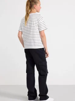 Toppar & T-Shirts>Lindex T-Shirt Med Text Och Rander Off White
