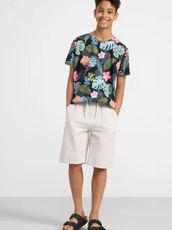 Toppar & T-Shirts>Lindex T-Shirt Med Tropiskt Monster Black