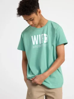 Toppar & T-Shirts>Lindex T-Shirt Med Tryck Dusty Green