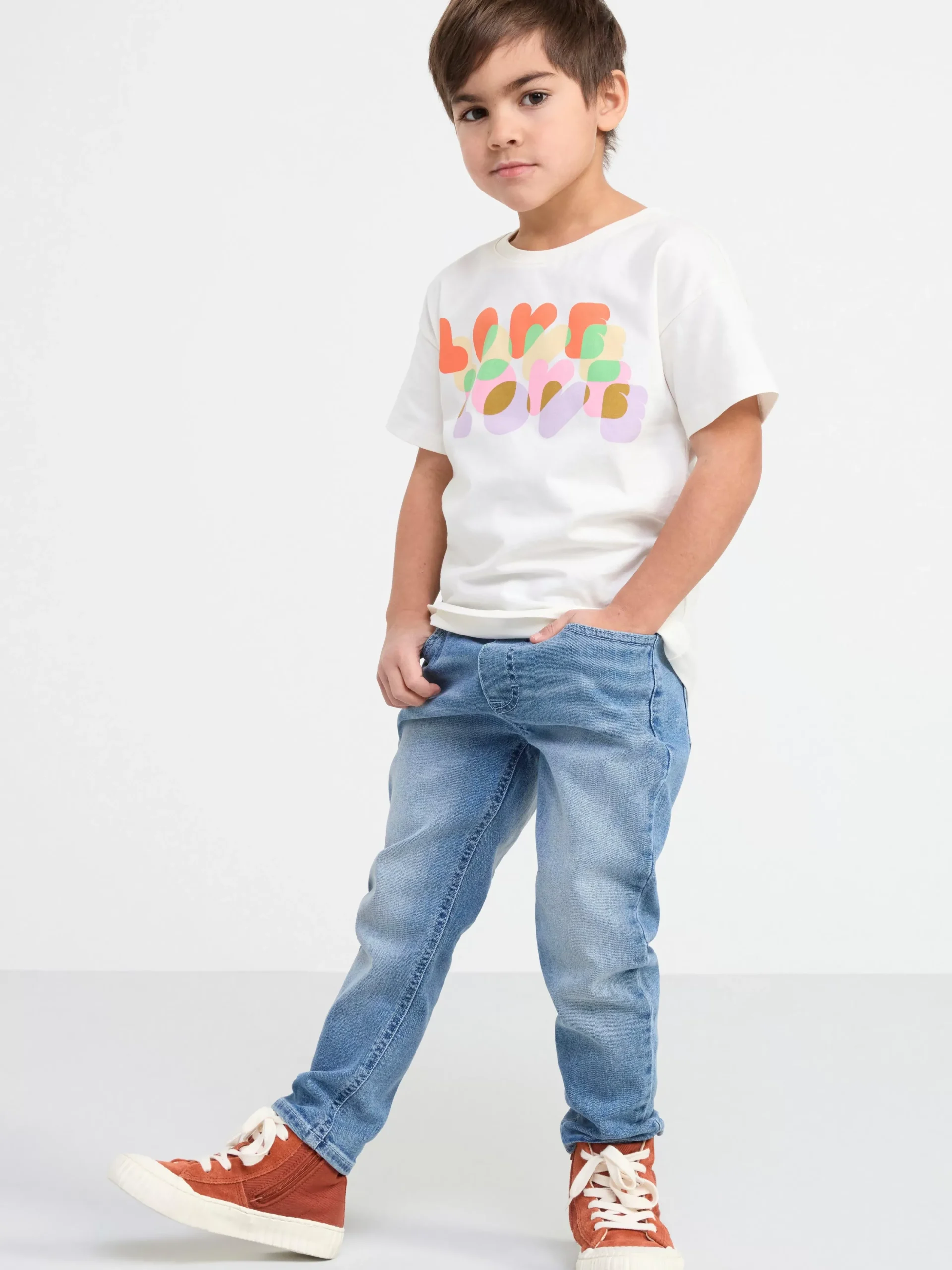 Toppar & T-Shirts>Lindex T-Shirt Med Tryck Light Dusty White