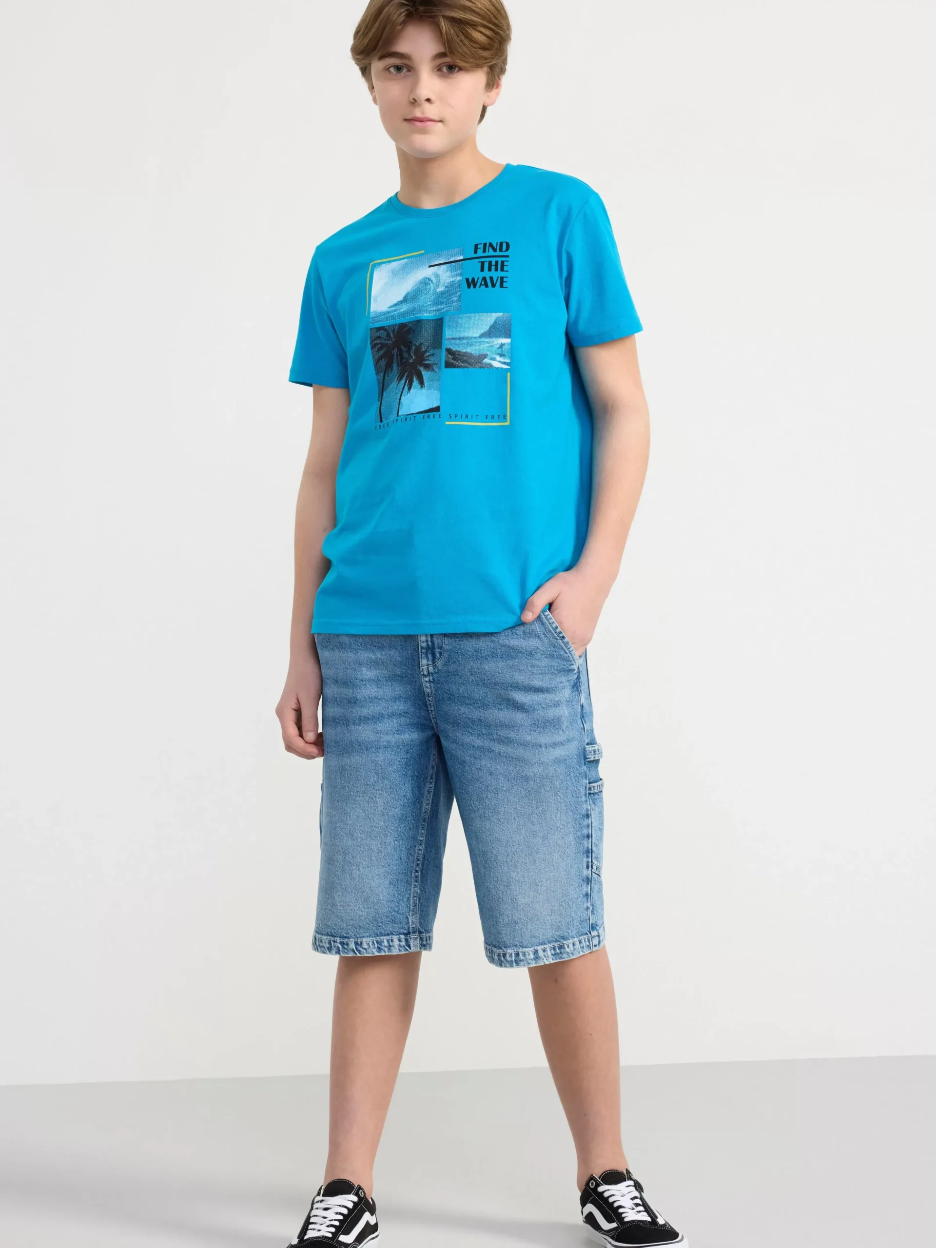 Toppar & T-Shirts>Lindex T-Shirt Med Tryck Turqoise