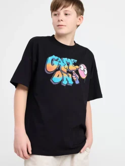 Toppar & T-Shirts>Lindex T-Shirt Med Tryck Black