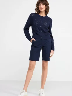 Shorts & Cykelbyxor>Lindex Twillshort Med Normalhog Midja Dark Navy