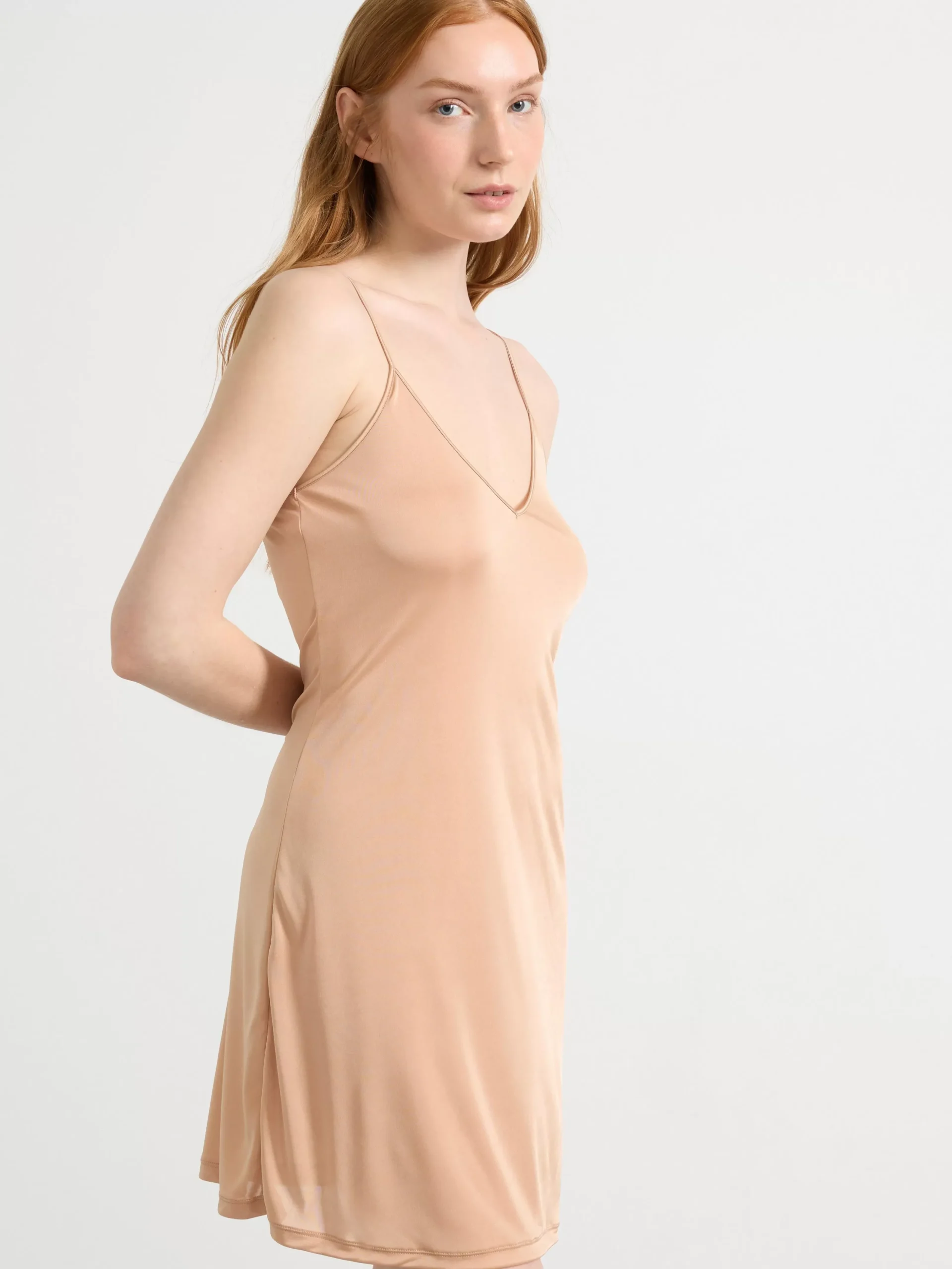 UnderKlänningar>Lindex Underklanning I Satin Beige
