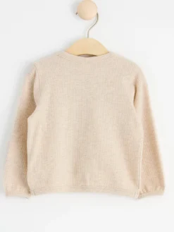 Tröjor & Cardigans>Lindex Vafflad Cardigan I Trika Light Beige Melange