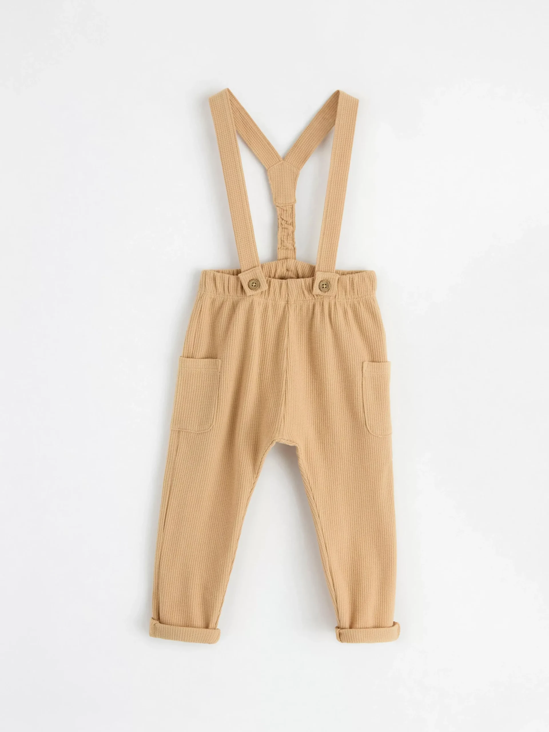 Byxor & Leggings>Lindex Vafflad Hangslebyxa Beige