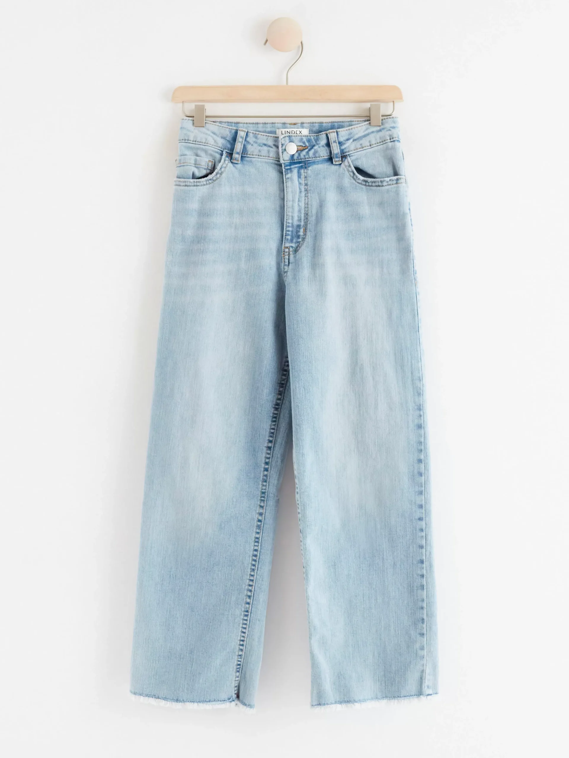 Jeans>Lindex Vanja Vida High Waist Jeans Med Croppat Ben Light Denim