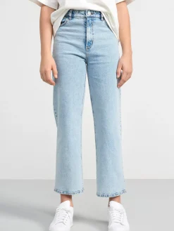 Jeans>Lindex Vanja Vida High Waist Jeans Med Croppat Ben Light Denim