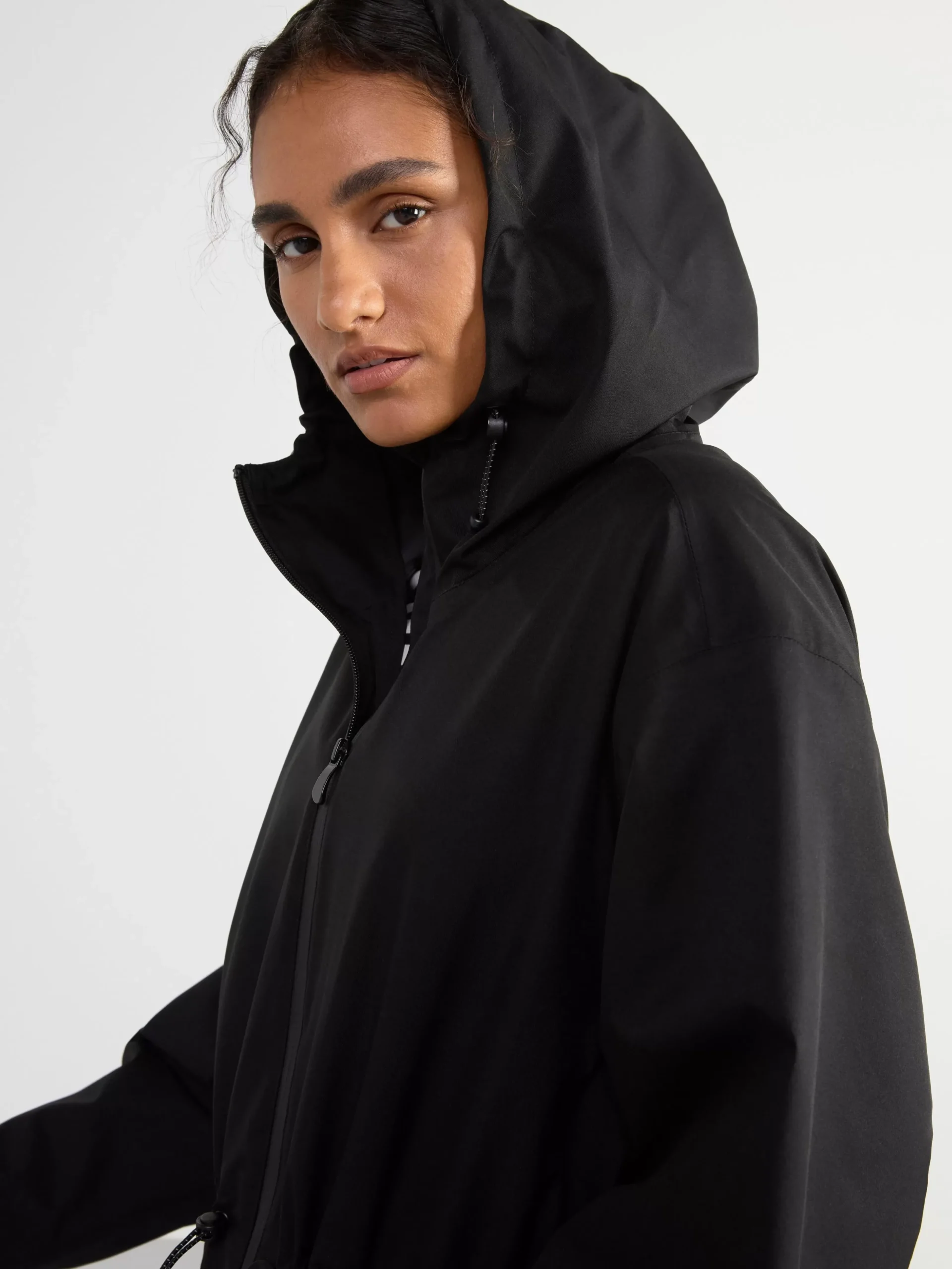 Ytterkläder>Lindex Vattentat Parkas Med Huva Black