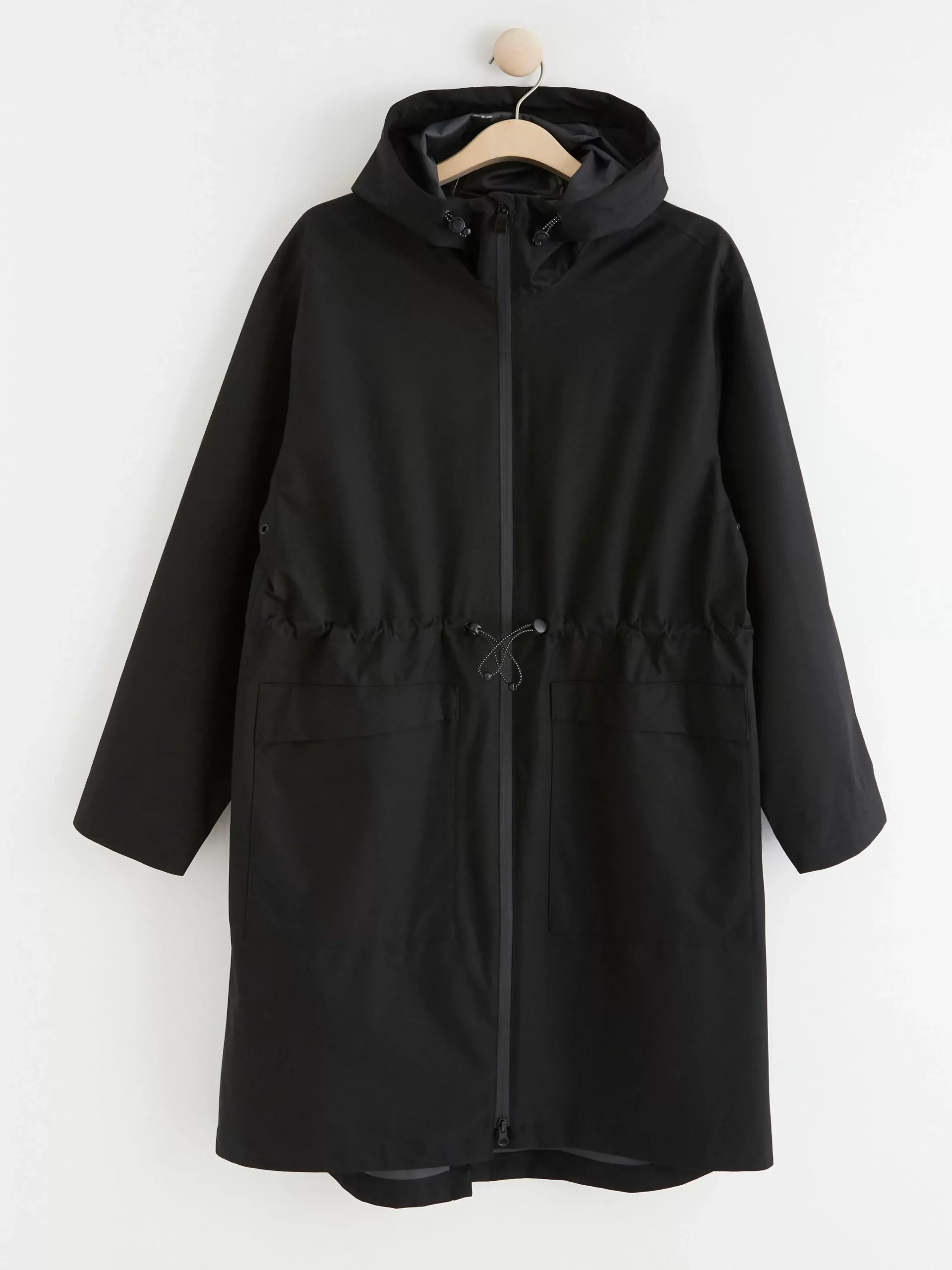 Ytterkläder>Lindex Vattentat Parkas Med Huva Black