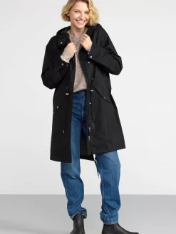Ytterkläder>Lindex Vattentat Parkas Med Huva Black