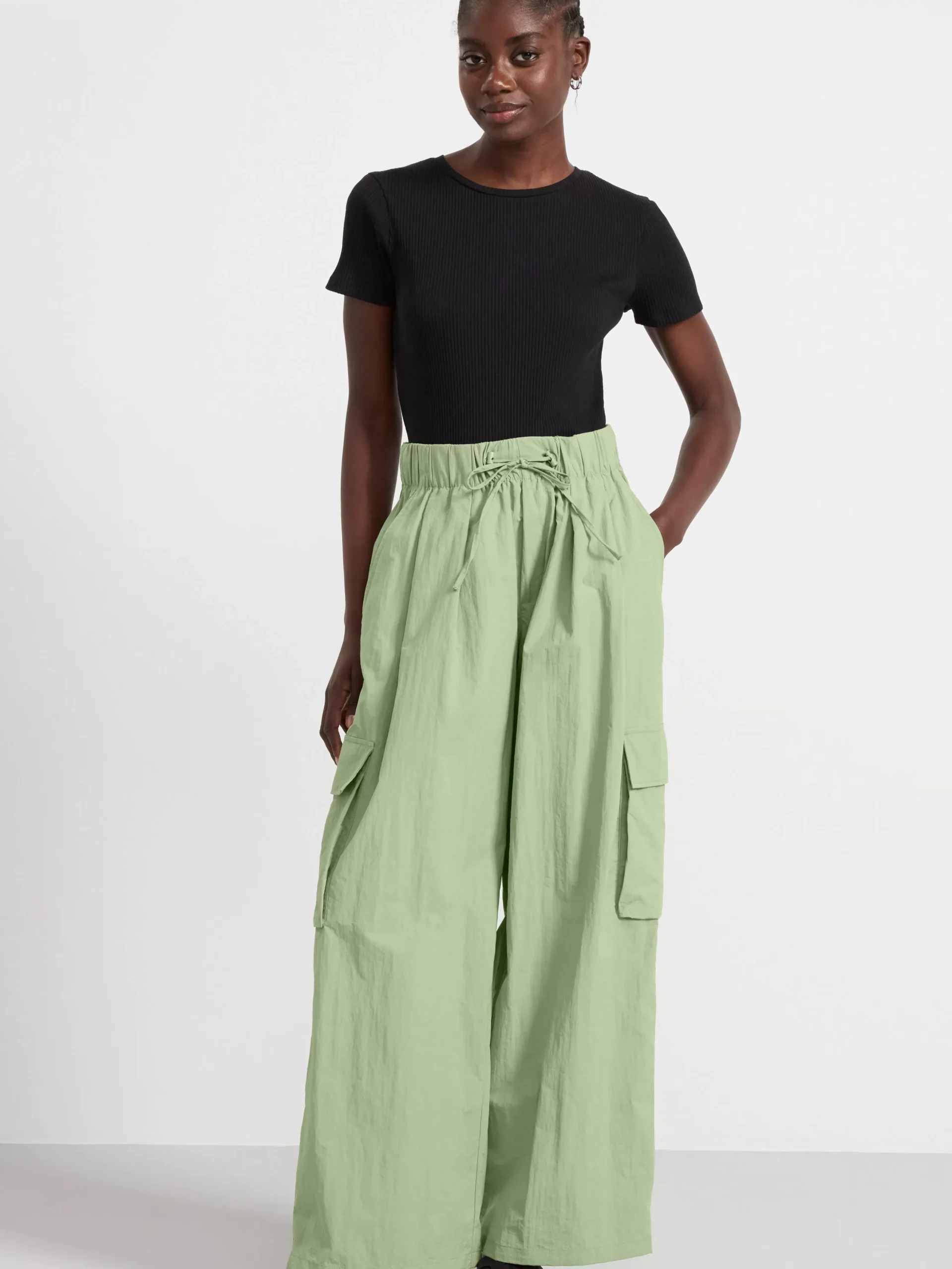 Byxor>Lindex Vid Cargobyxa Light Dusty Green